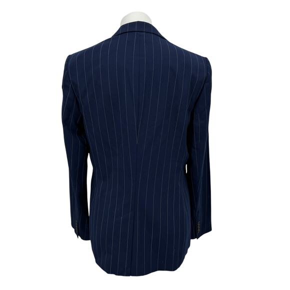 Lauren Ralph Lauren Women's Pinstriped Stretch Wool Blazer SZ 12 Career Navy NEW - Picture 2 of 13
